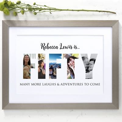 Personalised Photos Inside Fifty Birthday Collage