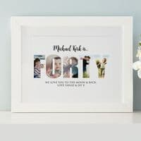 Personalised Photos Inside Forty Birthday Collage