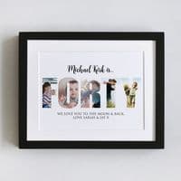 Personalised Photos Inside Forty Birthday Collage