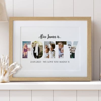 Personalised Photos Inside Forty Birthday Collage