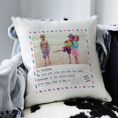 Personalised Postcard Photo Cushion