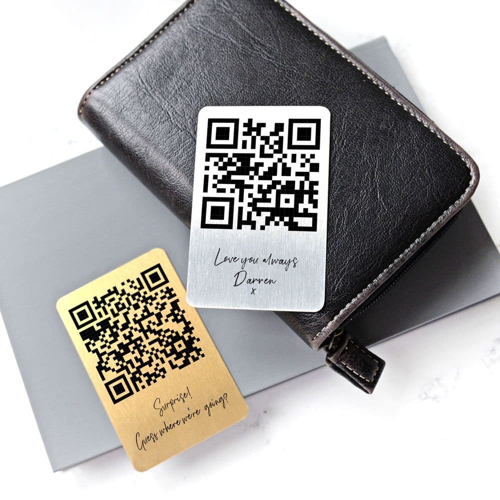 Secret Card Dsign Personalised Q Code Secret Message Metal Wallet Card
