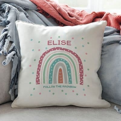 Personalised Rainbow Cushion