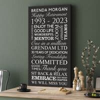 Personalised Retirement Best Memories Canvas