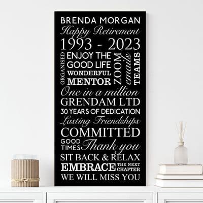 Personalised Retirement Best Memories Canvas
