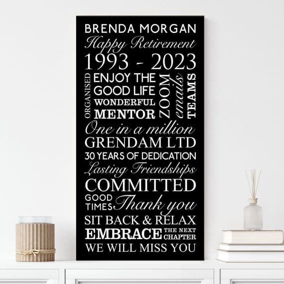 Personalised Retirement Best Memories Canvas