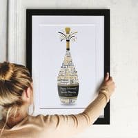 Personalised Retirement Champagne Word Art
