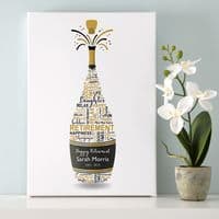 Personalised Retirement Champagne Word Art