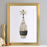 Personalised Retirement Champagne Word Art