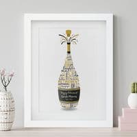 Personalised Retirement Champagne Word Art