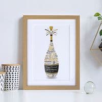 Personalised Retirement Champagne Word Art
