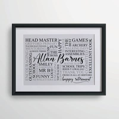 Personalised Retirement Landscape Word Art