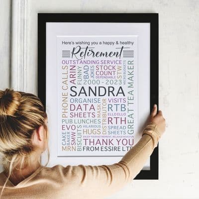 Personalised Retirement Portrait Word Art
