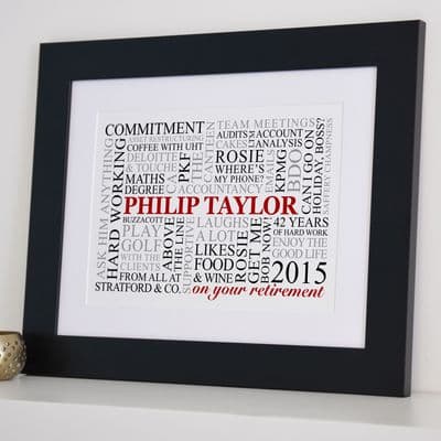 Personalised Retirement Word Art
