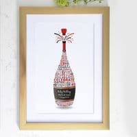 Personalised Ruby Anniversary Champagne Word Art