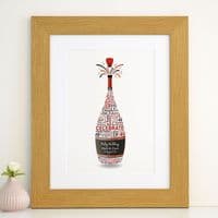 Personalised Ruby Anniversary Champagne Word Art