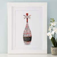 Personalised Ruby Anniversary Champagne Word Art