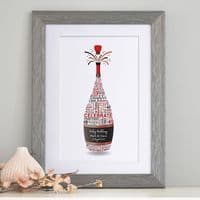 Personalised Ruby Anniversary Champagne Word Art