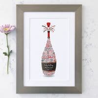 Personalised Ruby Anniversary Champagne Word Art