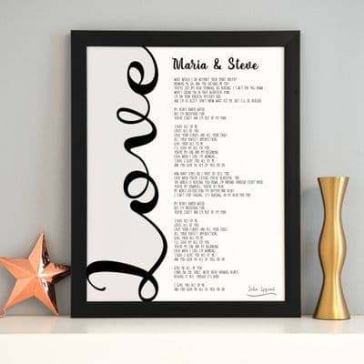 Personalised Song Lyrics Art