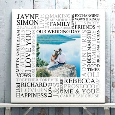 Personalised Wedding Memories Photo Word Art
