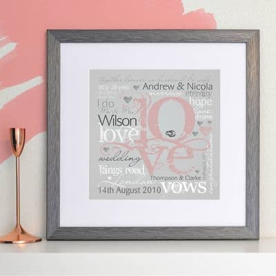 Personalised Wedding or Engagement LOVE Art