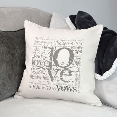 Personalised Wedding Or Engagement Love Cushion