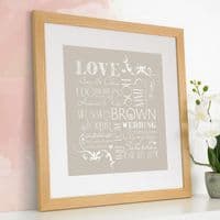 Personalised Wedding Typographic Art Print