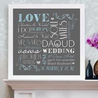 Personalised Wedding Typographic Art Print