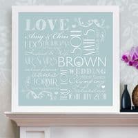 Personalised Wedding Typographic Art Print