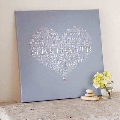 Personalised Wedding Word Art Print