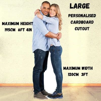 1 LARGE DOUBLE WIDE CUSTOM CARDBOARD CUT OUT MAXIMUM HEIGHT 6FT 4IN