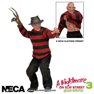 A NIGHTMARE ON ELM STREET 3 DREAM WARRIORS 8 INCH CLOTHED FREDDY ACTION FIGURE FROM NECA