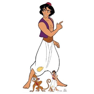 ALADDIN CLASSIC ALADDIN AND ABU DISNEY CARDBOARD CUT OUT