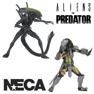 ALIEN VS PREDATOR BATTLE DAMAGED CELTIC PREDATOR VS BATTLE DAMAGED GRID ALIEN 2 PACK FROM NECA