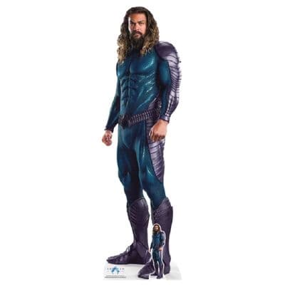 AQUAMAN AND THE LOST KINGDOM JASON MAMOA IN BLUE STEALTH SUIT LIFE SIZE CARDBOARD CUT OUT