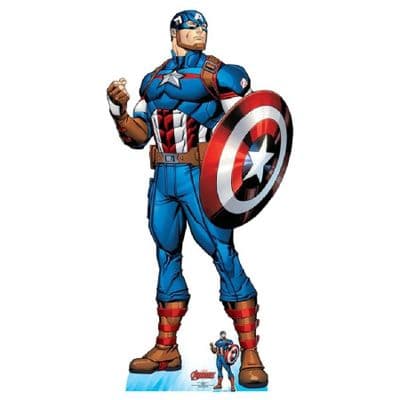 AVENGERS CAPTAIN AMERICA SUPERHERO LIFE SIZE CARDBOARD CUT OUT