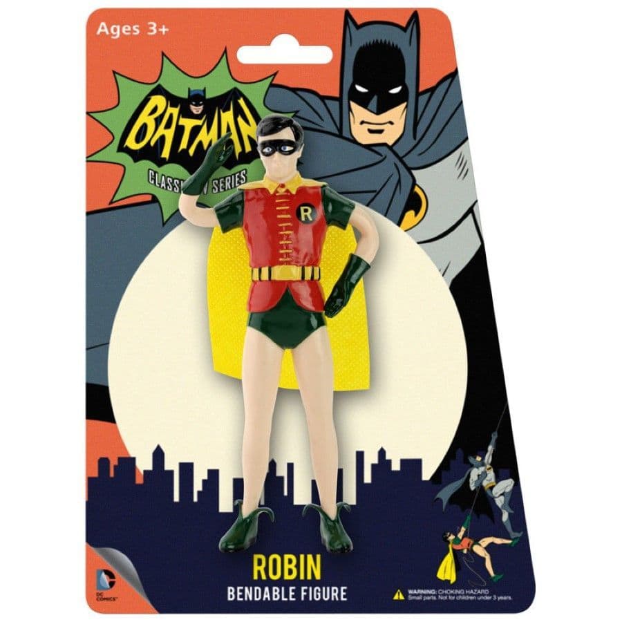 BATMAN 1966 CLASSIC TV SERIES ROBIN BENDABLE FIGURE FROM NJ CROCE