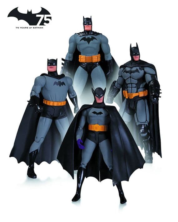 BATMAN 75TH ANNIVERSARY SET ONE - PACK OF FOUR ACTION FIGURES FROM DC COMICS