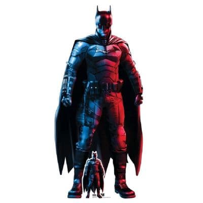 BATMAN FILM 2022 ROBERT PATTINSON GRAPHIC STYLE RED BLUE LIFE SIZE CARDBOARD CUT OUT