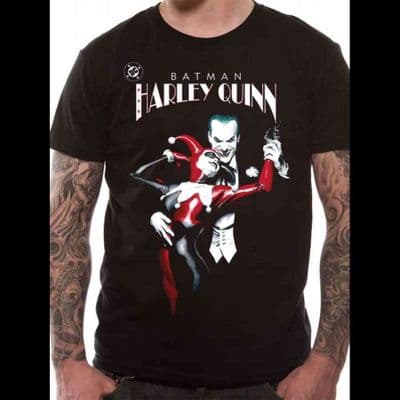BATMAN - HARLEY QUINN AND JOKER - UNISEX T-SHIRT - BLACK