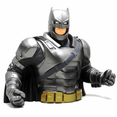 BATMAN V SUPERMAN ARMOURED BATMAN BUST BANK FROM MONOGRAM INTERNATIONAL