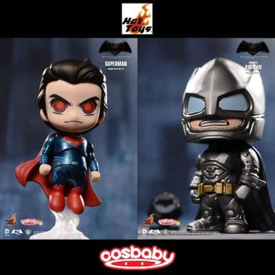 BATMAN V SUPERMAN DAWN OF JUSTICE ARMOURED BATMAN AND SUPERMAN COSBABY COLLECTIBLE SET FROM HOT TOYS