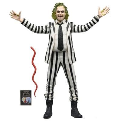 BEETLEJUICE 1988 BLACK AND WHITE STRIPED SUIT 7 INCH SCALE ACTION FIGURE FROM NECA