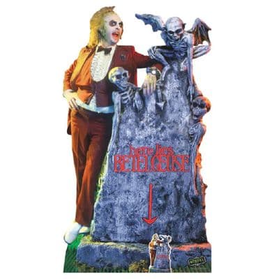 BEETLEJUICE BEETLEJUICE MICHAEL KEATON WITH TOMBSTONE LIFE SIZE CARDBOARD CUT OUT