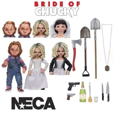 BRIDE OF CHUCKY ULTIMATE CHUCKY & TIFFANY ACTION FIGURE 2 PACK FROM NECA