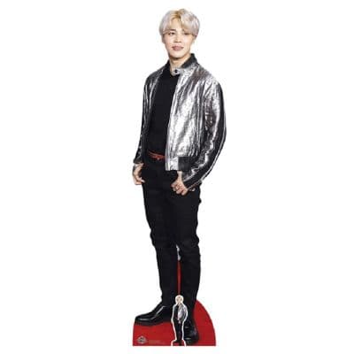 BTS BANGTAN BOYS JIMIN IN SILVER JACKET LIFE SIZE CARDBOARD CUT OUT