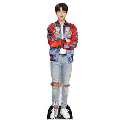 BTS BANGTAN BOYS JUNGKOOK IN RED JACKET LIFE SIZE CARDBOARD CUT OUT
