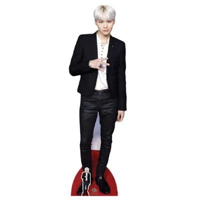 BTS BANGTAN BOYS SUGA IN BLACK JACKET LIFE SIZE CARDBOARD CUT OUT