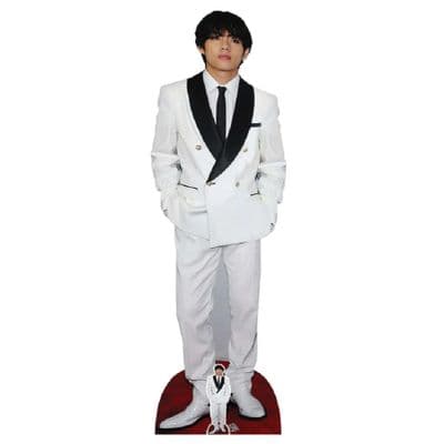 BTS BANGTAN BOYS V IN WHITE JACKET LIFE SIZE CARDBOARD CUT OUT